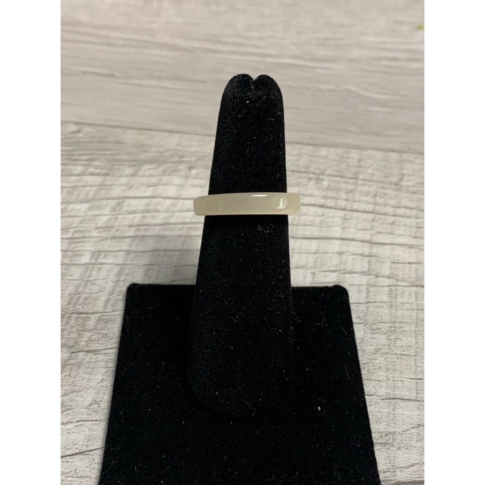 Colorful Acrylic Ring - Transparent Resin Band Round Ring Cream